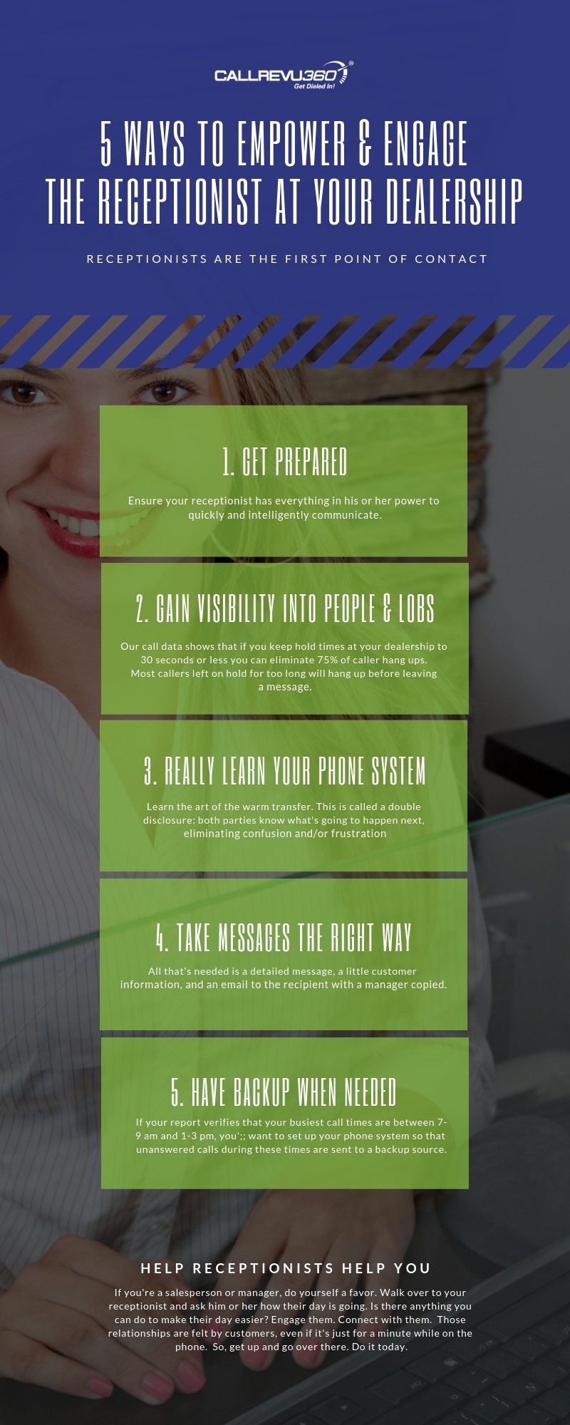 Infographic - 5 Ways to Empower & Engage the Receptionist at your Dealership